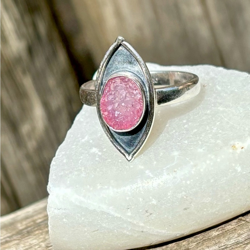 Pink Druzy Ring - image 6